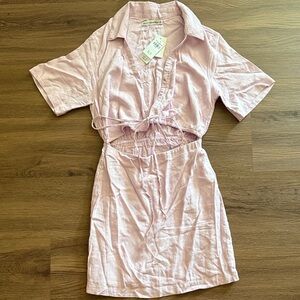 Abercrombie & Fitch Light Pink Tie-Front Blouse